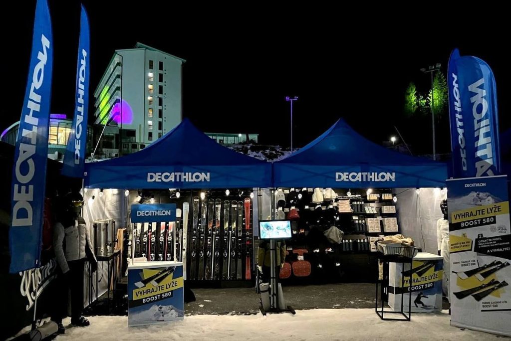 Nůžkové párty stany 3x3 s potiskem Decathlon