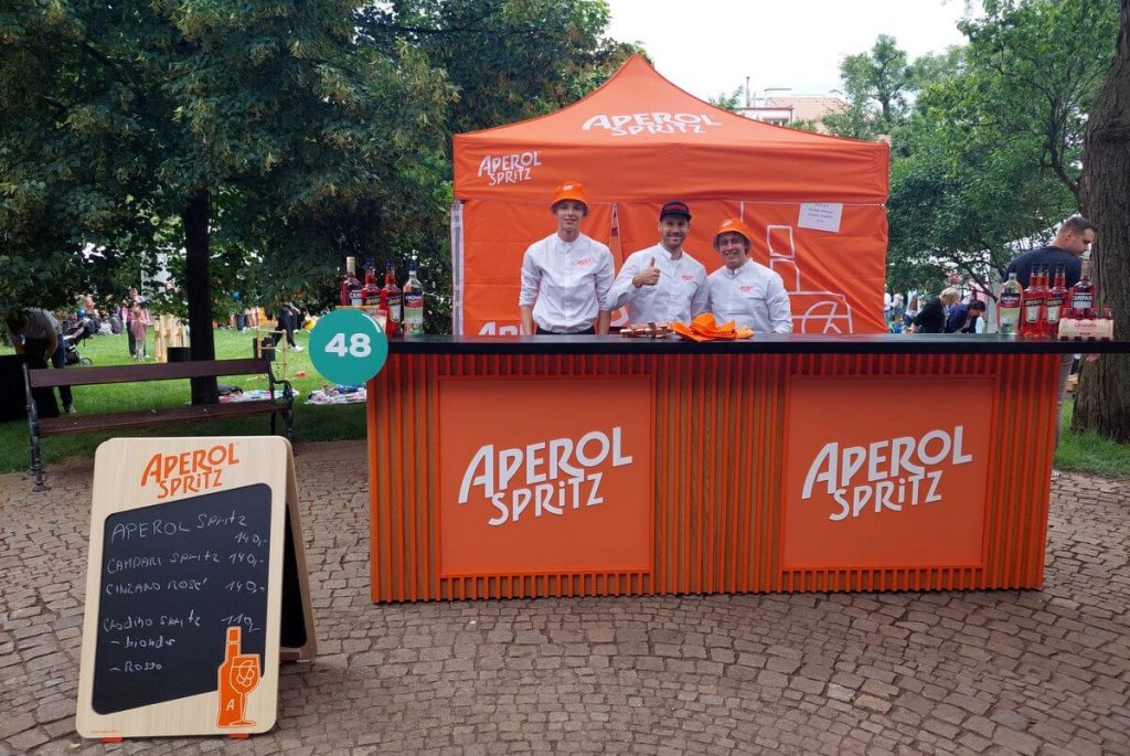 Nůžkový párty stan s potiskem Aperol