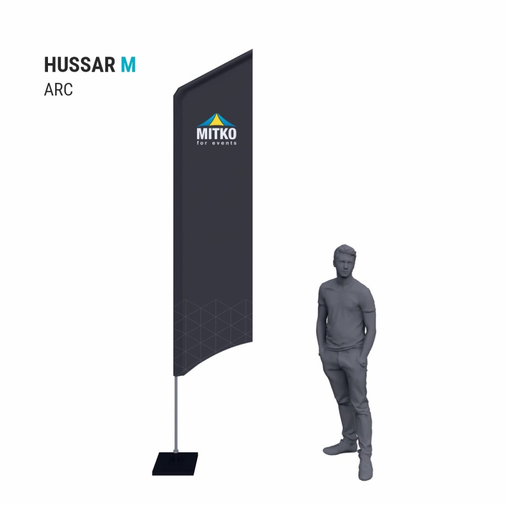 Reklamní vlajka Hussar M (65x275 cm) s hliníkovým stožárem - Image 4