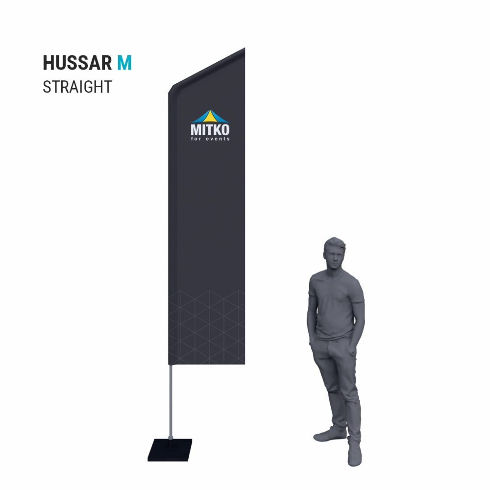 Reklamní vlajka Hussar M (65x275 cm) s hliníkovým stožárem