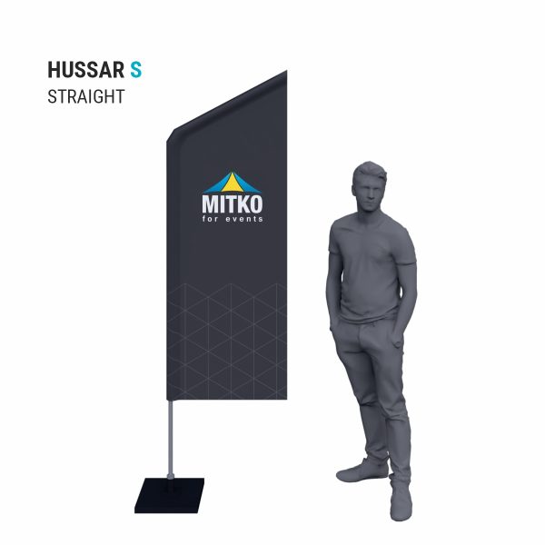 Reklamní vlajka Hussar S (65x177 cm) s hliníkovým stožárem