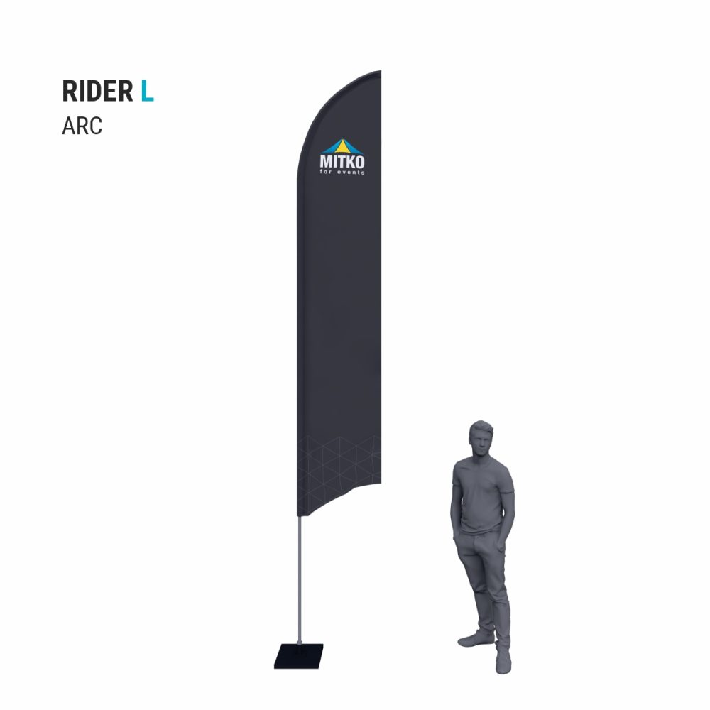 Reklamní vlajka Rider L (65x346 cm) s hliníkovým stožárem - Image 3