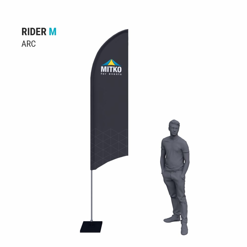 Reklamní vlajka Rider M (65x246 cm) s hliníkovým stožárem - Image 3