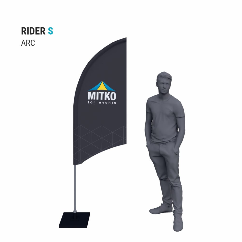 Reklamní vlajka Rider S (65x155 cm) s hliníkovým stožárem - Image 3