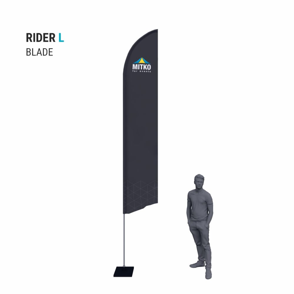 Reklamní vlajka Rider L (65x346 cm) s hliníkovým stožárem - Image 4