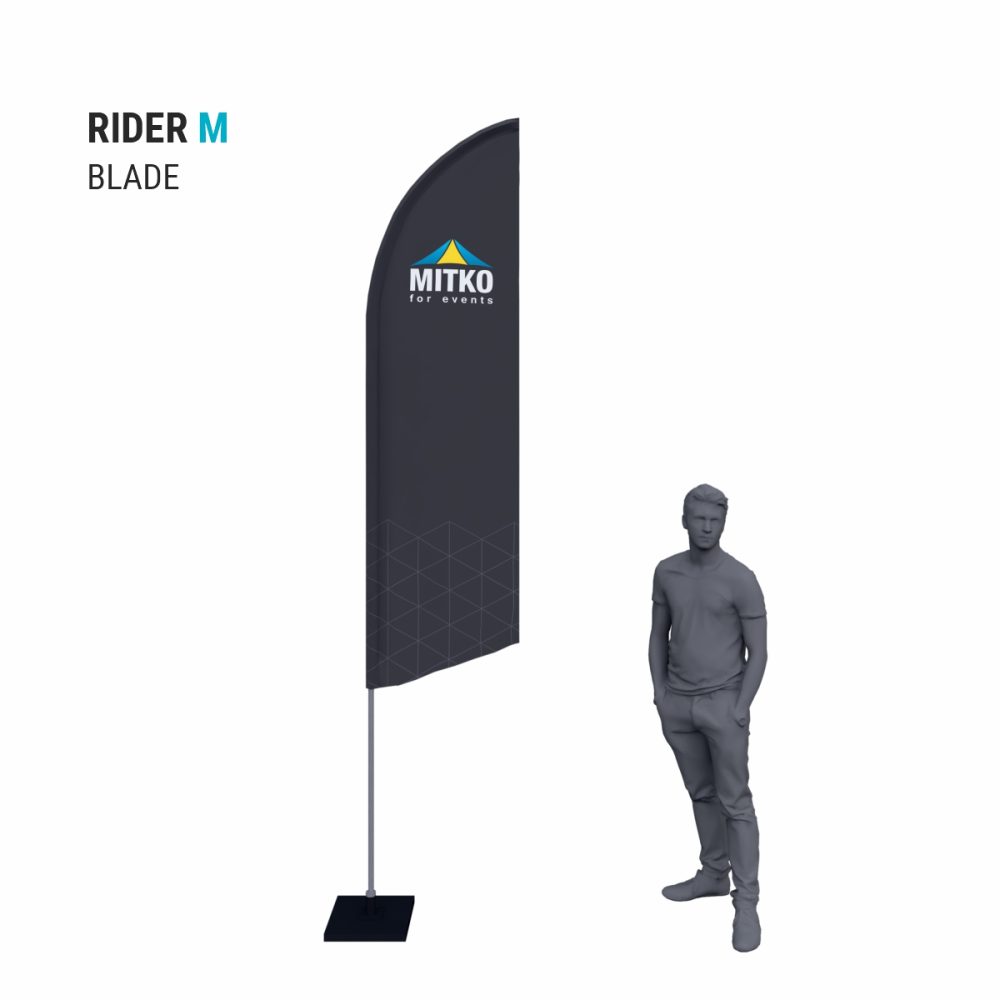 Reklamní vlajka Rider M (65x246 cm) s hliníkovým stožárem - Image 4