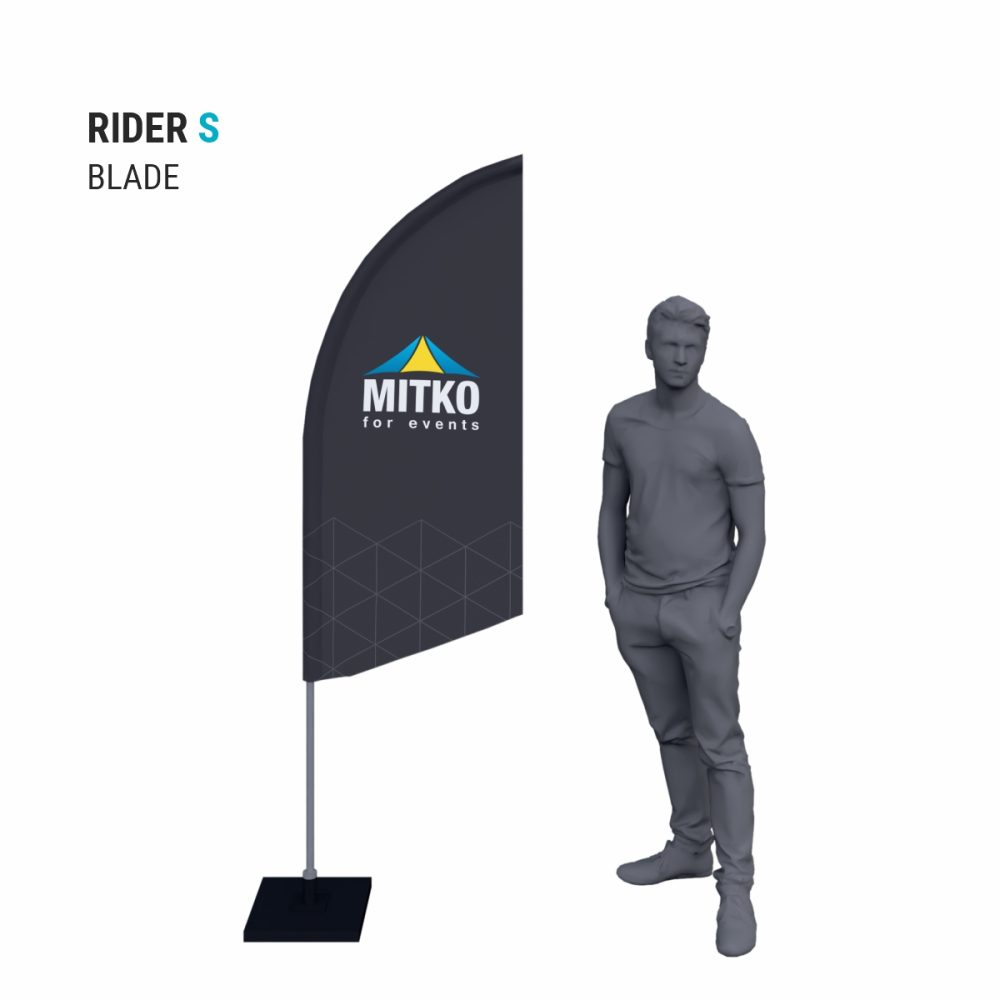 Reklamní vlajka Rider S (65x155 cm) s hliníkovým stožárem - Image 4