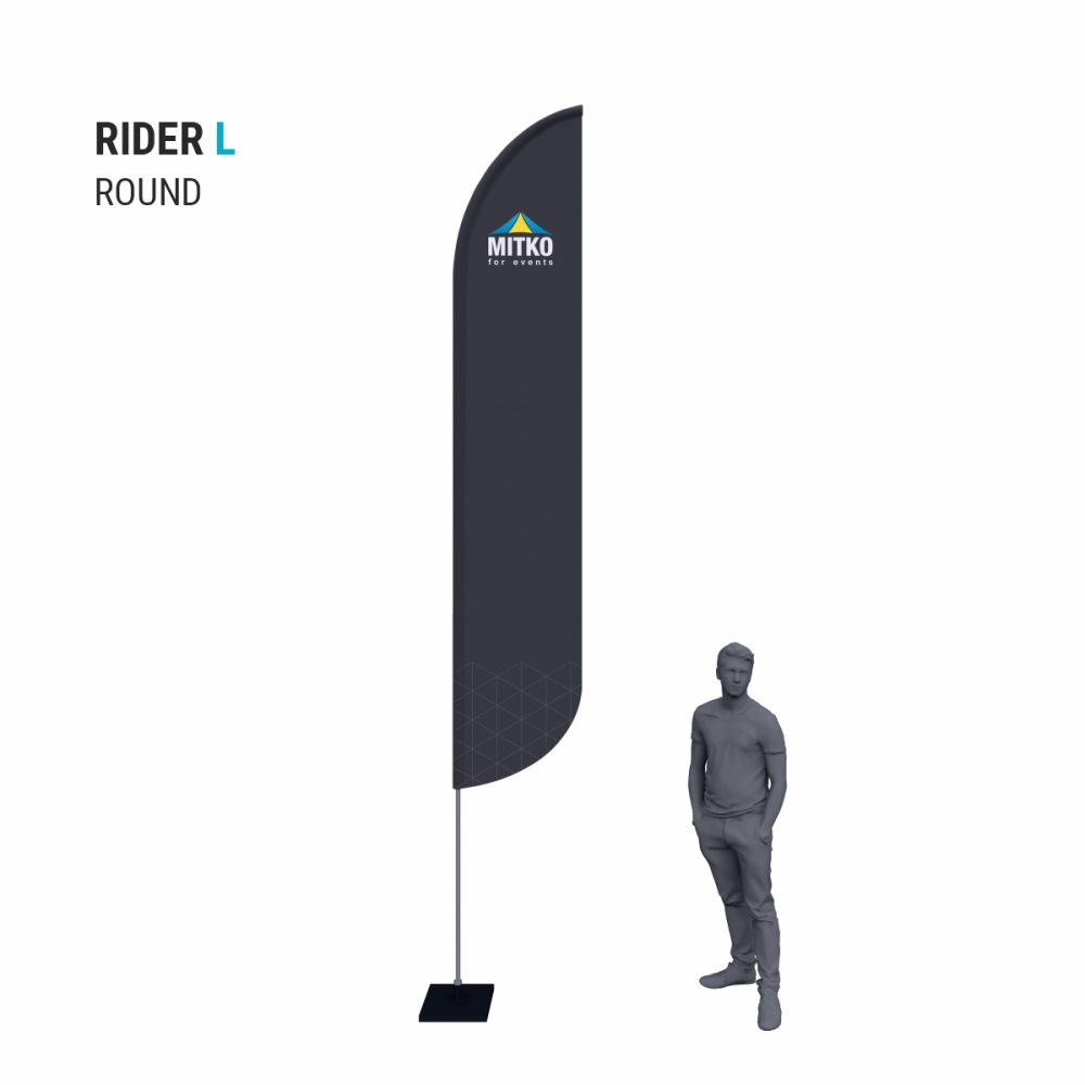 Reklamní vlajka Rider L (65x346 cm) s hliníkovým stožárem - Image 2
