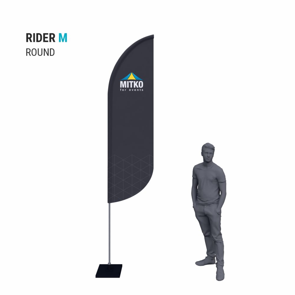 Reklamní vlajka Rider M (65x246 cm) s hliníkovým stožárem - Image 2