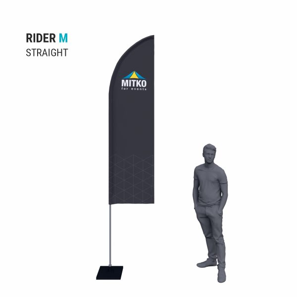 Reklamní vlajka Rider M (65x246 cm) s hliníkovým stožárem