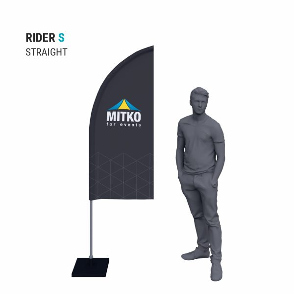 Reklamní vlajka Rider S (65x155 cm) s hliníkovým stožárem
