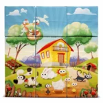 Sedací kostky Mega Puzzle 50 cm s potiskem: Polyester + pevná výplň – SET 9 ks