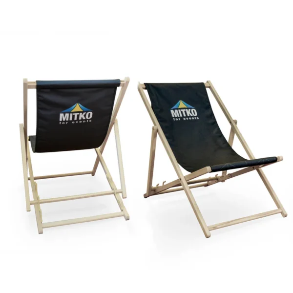 Dřevěné reklamní lehátko s oboustranným celopotiskem