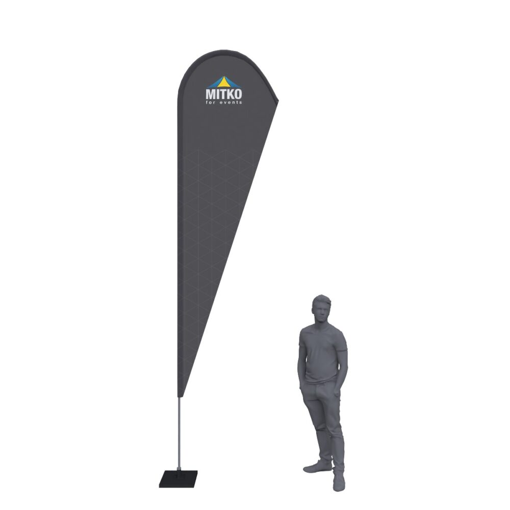 Reklamní vlajka Flyer L (90x330 cm) s hliníkovým stožárem
