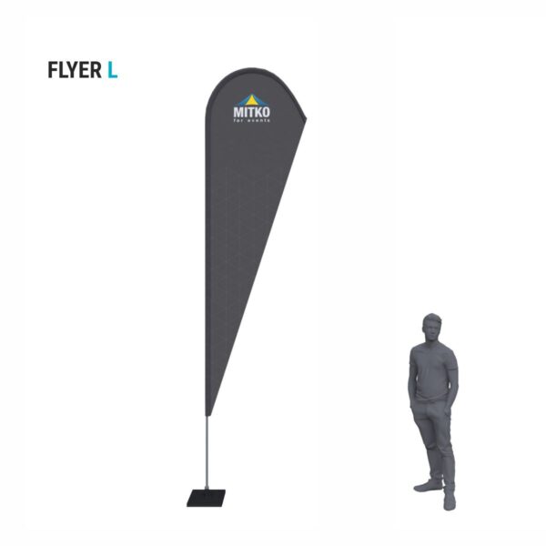 Reklamní vlajka Flyer L (90x330 cm) s hliníkovým stožárem