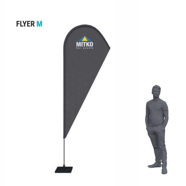 Reklamní vlajka Flyer M (90x235 cm) s hliníkovým stožárem