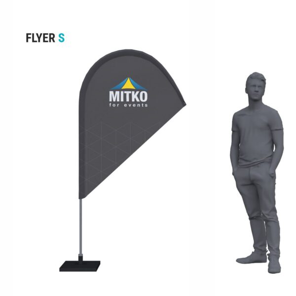 Reklamní vlajka Flyer S (90x135 cm) s hliníkovým stožárem