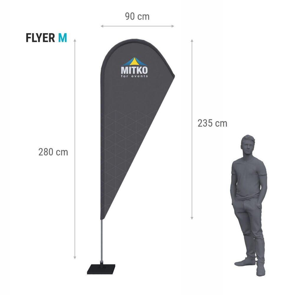 Reklamní vlajka Flyer M (90x235 cm) s hliníkovým stožárem - Image 2