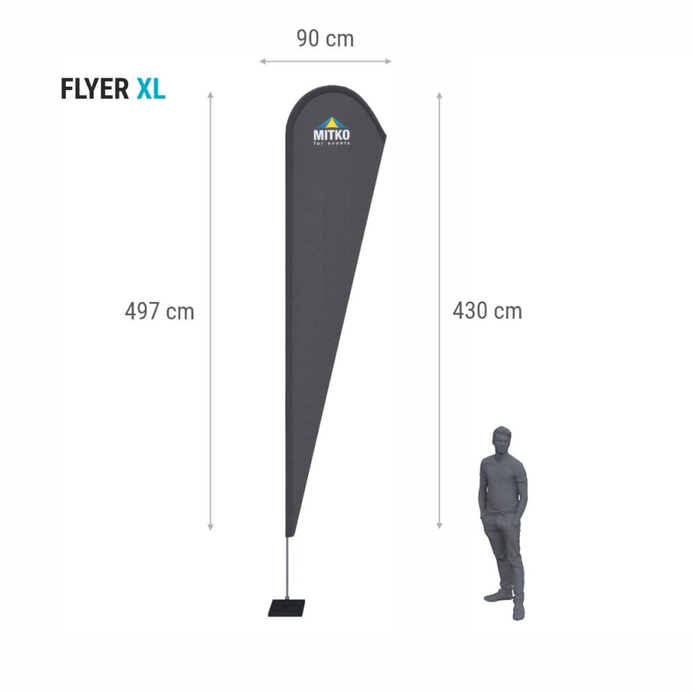 Reklamní vlajka Flyer XL (90x430 cm) s hliníkovým stožárem - Image 2