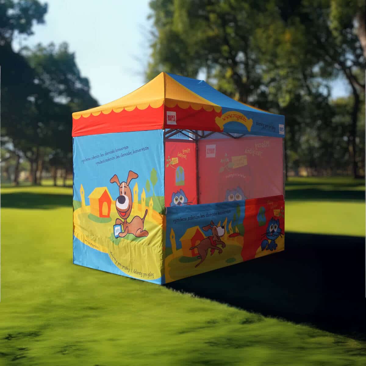 Nůžkový stan 2x3 Octa Go s celopotiskem: Polyester 9 Nůžkový stan 2×3 s potiskem MAPES určený pro dětské akce